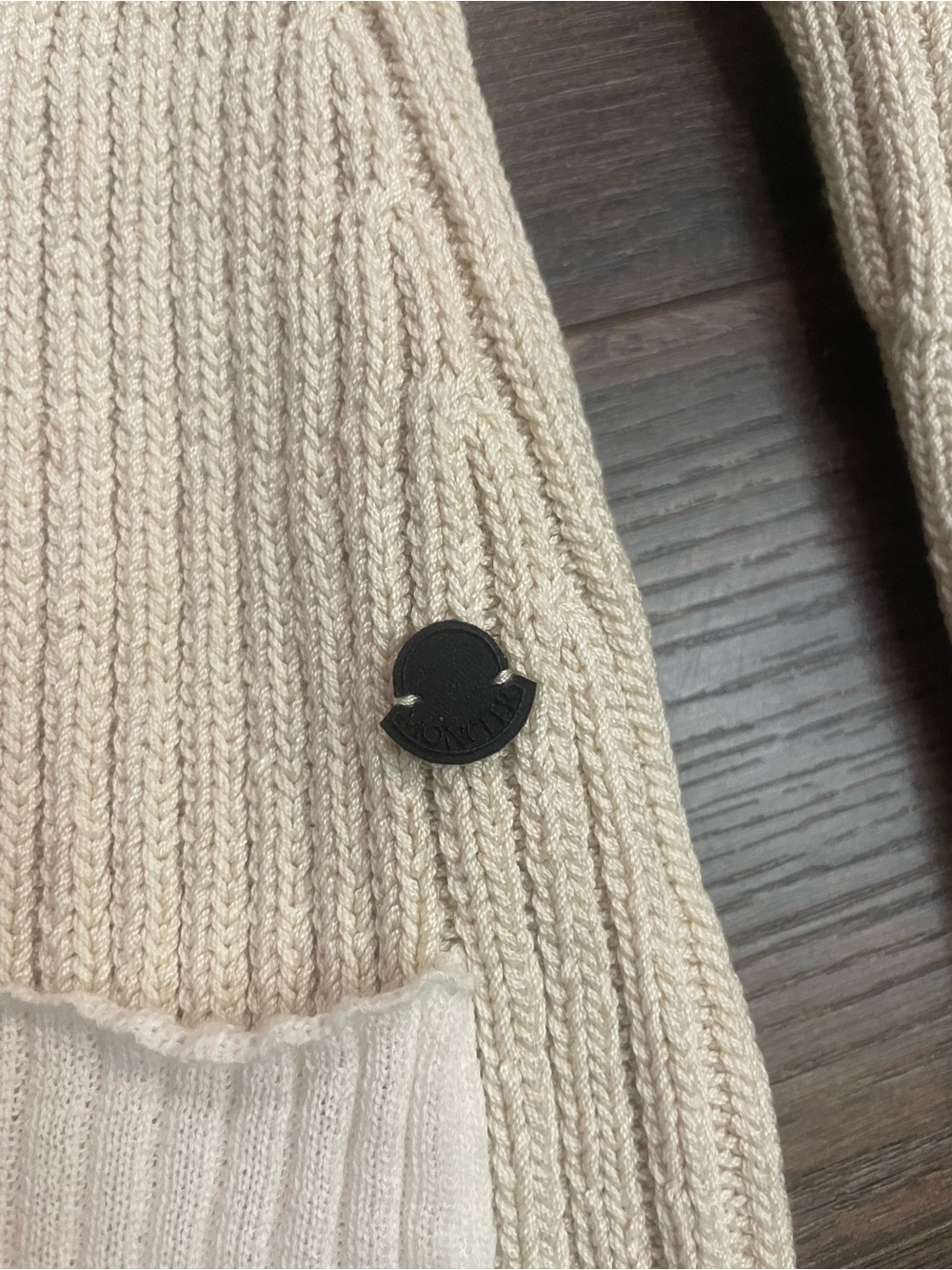 BNWT) Authentic Moncler Cream Ribbed Knit - Picture 2 of 8